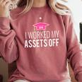 I Worked My Assets Off Accounting Graduation T-Shirt Comfort Colors Sweatshirt Crimson