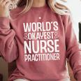 World's Okayest Nurse Practitioner NP Graduation Comfort Colors Sweatshirt Crimson