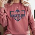 Wrestling Senior Night Wrestling Senior 2025 Graduation 66 Comfort Colors Sweatshirt Crimson