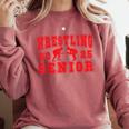 Wrestling Senior Night Wrestling Senior 2025 Graduation 7 Comfort Colors Sweatshirt Crimson