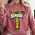 Wrestling Senior Night Senior 2026 Faith Cross Graduation Comfort Colors Sweatshirt Crimson