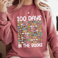 100 Days In The Books English Reading Teacher 100th Day Kids Comfort Colors Sweatshirt Orchid