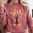100 Days In The Books Reading Teacher 100th Day Of School Premium Comfort Colors Sweatshirt Orchid