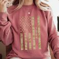 1964 Year Nostalgia Desert Camo Distressed American Flag Comfort Colors Sweatshirt Orchid