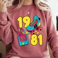 1981 Retro Raised In The 80s Old School Nostalgia Vibes Comfort Colors Sweatshirt Orchid 1981 Retro Raised In The 80s Old School Nostalgia Vibes Comfort Colors Sweatshirt Orchid