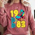 1983 Retro Raised In The 80s Old School Nostalgia Vibes Comfort Colors Sweatshirt Orchid