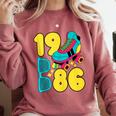 1986 Retro Raised In The 80s Old School Nostalgia Vibes Comfort Colors Sweatshirt Orchid
