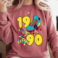 1990 Retro Raised In The 90s Old School Nostalgia Vibes Comfort Colors Sweatshirt Orchid