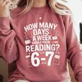 67 For Reading With Books Comfort Colors Sweatshirt Orchid