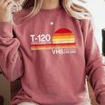 70's 80's 90's Music Nostalgia Video Cassette Tape VHS Retro Comfort Colors Sweatshirt Orchid