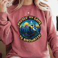 8-Bit Gamer Birder Blue Jay Arcade Nostalgia Nature Comfort Colors Sweatshirt Orchid