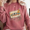 80s 90s Retro Party Costume Nostalgia Cassette Tape Pencil Comfort Colors Sweatshirt Orchid