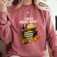 80's & 90's Nostalgia T- Shirt I Miss Movie Night Comfort Colors Sweatshirt Orchid