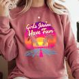 80s Fashion Girls Just Wanna Have Fun 1980s Nostalgia Comfort Colors Sweatshirt Orchid