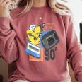 90s Retro Cassette And Walkman Nostalgia Graphic Tee Comfort Colors Sweatshirt Orchid