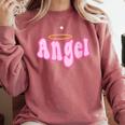 Angel Y2k Aesthetic 2000s Millennial Nostalgia Retro Pink Comfort Colors Sweatshirt Orchid