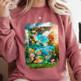 Aqua In The Skies Frutiger Aero Comfort Colors Sweatshirt Orchid
