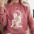 Astronaut Reading Book Space Galaxy Bookworm Men Women Kids Comfort Colors Sweatshirt Orchid