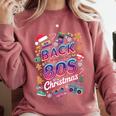 Back To-The 80 s Christmas Retro Cassette Boombox Nostalgia Comfort Colors Sweatshirt Orchid