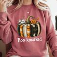 Boo-Kmarked Fall Pumpkin Books Halloween Teacher Teaching Comfort Colors Sweatshirt Orchid Boo-Kmarked Fall Pumpkin Books Halloween Teacher Teaching Comfort Colors Sweatshirt Orchid