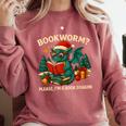 Book Dragon Christmas Reading For Fantasy Lovers Comfort Colors Sweatshirt Orchid