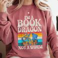 Im a Book Dragon Not a Worm Dragon Comfort Colors Sweatshirt Orchid