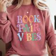Book Fair Vibes Groovy Retro Reading Comfort Colors Sweatshirt Orchid