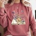 Book Flowers And Butterfly Beautiful Reading Reader Graphic Comfort Colors Sweatshirt Orchid Book Flowers And Butterfly Beautiful Reading Reader Graphic Comfort Colors Sweatshirt Orchid