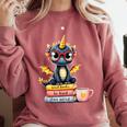 Book Lover Cute Baby Dragon Reading Comfort Colors Sweatshirt Orchid