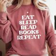 Book Lover Book Eat Sleep Read Books Repeat Comfort Colors Sweatshirt Orchid