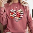 Book Lover Heart Shape Reading Librarian Valentine Men Women Comfort Colors Sweatshirt Orchid
