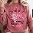 Book Lover Read Your Heart Out Teacher Kids Valentines Comfort Colors Sweatshirt Orchid