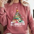 All Booked For Christmas Book Christmas Tree Lights Xmas Comfort Colors Sweatshirt Orchid