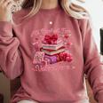 All Booked Valentine's Girly Teacher Coquette Love Comfort Colors Sweatshirt Orchid