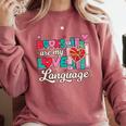 Books Are My Love Language Valentines Book Lover Librarian Comfort Colors Sweatshirt Orchid Books Are My Love Language Valentines Book Lover Librarian Comfort Colors Sweatshirt Orchid