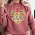 Bookshelf Heart Comfort Colors Sweatshirt Orchid