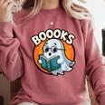 BOOOKS Cute Ghost Reading Books Halloween Comfort Colors Sweatshirt Orchid BOOOKS Cute Ghost Reading Books Halloween Comfort Colors Sweatshirt Orchid