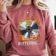 Buffering Glitched CD On Fire 2000s Nostalgia Comfort Colors Sweatshirt Orchid