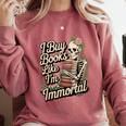 I Buy Books Like I'm Immortal Reader Meme Graphic Comfort Colors Sweatshirt Orchid
