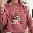 Cassette Tape Christmas Tree Graphic 80s 90s Retro Nostalgia Comfort Colors Sweatshirt Orchid
