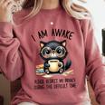 Cat Glasses Coffe Books I Am Awake Please Respect My Privacy Comfort Colors Sweatshirt Orchid