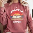 Chapter Seven Book Reading 7th Birthday 7 Year Old Comfort Colors Sweatshirt Orchid