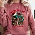 Christmas Dragon My Holidays Are All Booked Book Lovers Kids Comfort Colors Sweatshirt Orchid