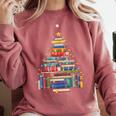 Christmas Tree Made Of Books Librarian Reader Holiday Comfort Colors Sweatshirt Orchid Christmas Tree Made Of Books Librarian Reader Holiday Comfort Colors Sweatshirt Orchid