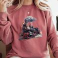 Classic Steam Train Enthusiasts Nostalgia For Train Lovers Comfort Colors Sweatshirt Orchid