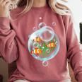 Clownfish Anemonefish Bubbles Water Frutiger Aero Y2K Style Comfort Colors Sweatshirt Orchid