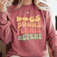 Colorful Dogs Books Plants Repeat Comfort Colors Sweatshirt Orchid