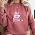 Coquette Aesthetic Bow Buy Me Books & Tell Me I'm Pretty Comfort Colors Sweatshirt Orchid
