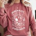 Cozy Bear Reading Hibernate With a Book Comfort Colors Sweatshirt Orchid Cozy Bear Reading Hibernate With a Book Comfort Colors Sweatshirt Orchid