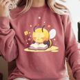 Cute Bee Reading Book Teacher Student Reader Graphic For Men Women Kids Comfort Colors Sweatshirt Orchid